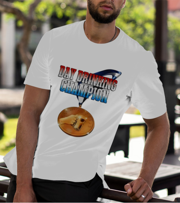 Day Drinking Champion Medal Beer Mug Fun T-Shirt