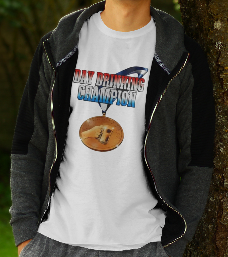 Day Drinking Champion Medal Beer Mug Fun T-Shirt