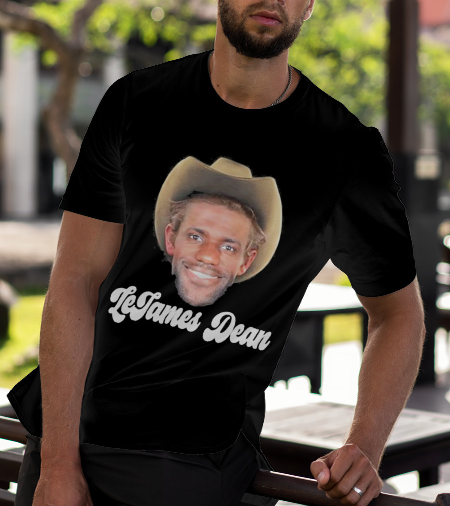 LeJames Dean Funny Ahh Tees Cowboy Hat Face T-Shirt