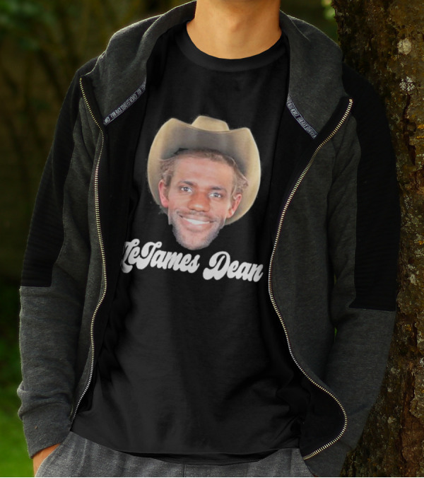 LeJames Dean Funny Ahh Tees Cowboy Hat Face T-Shirt