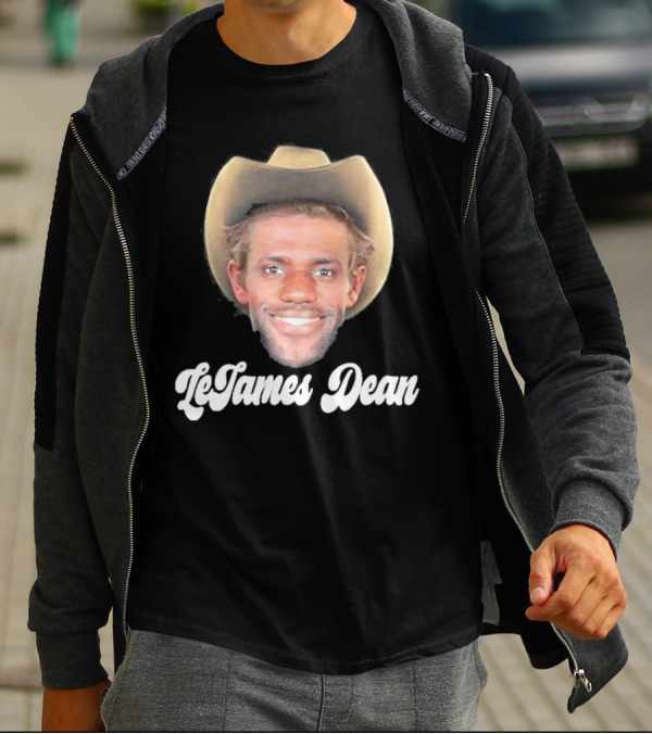 LeJames Dean Funny Ahh Tees Cowboy Hat Face T-Shirt