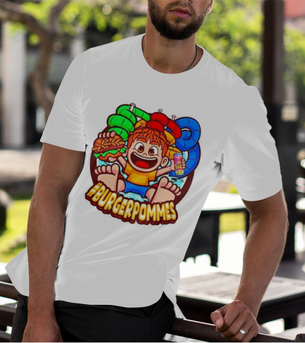 Lukasbs Burgerpommes Wasserpark Kids Fun Graphic With Slides And Snacks T-Shirt