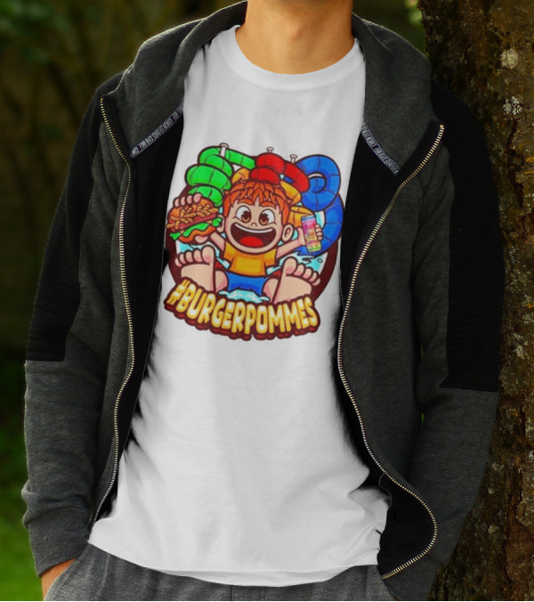 Lukasbs Burgerpommes Wasserpark Kids Fun Graphic With Slides And Snacks T-Shirt