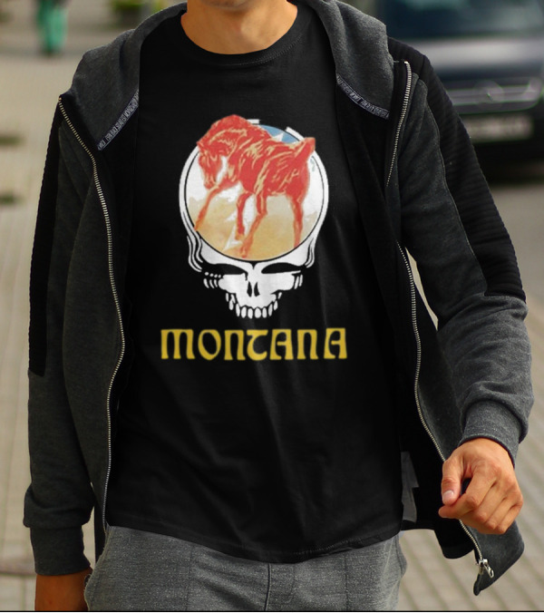 Montana United States Of Dead Horse Skull T-Shirt