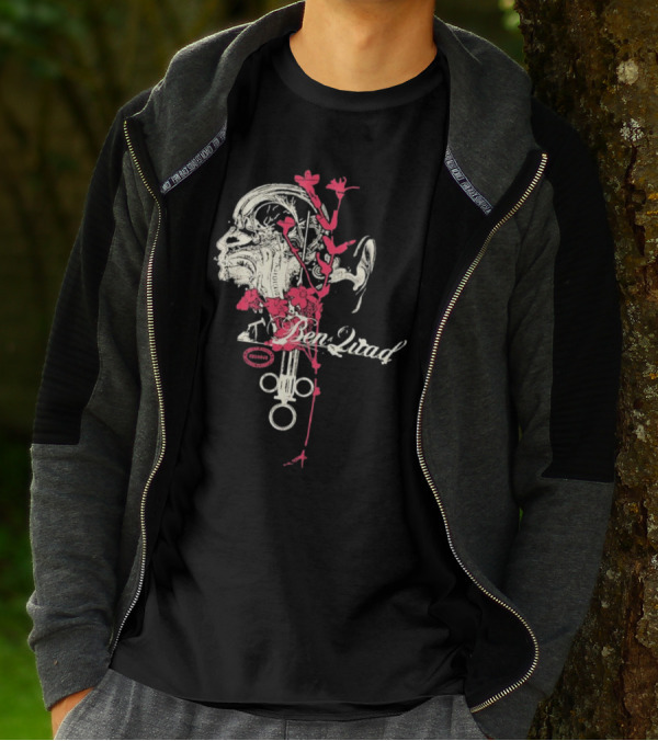 Purenoise Ben Quad Anatomy Circuit Roses Skull T-Shirt