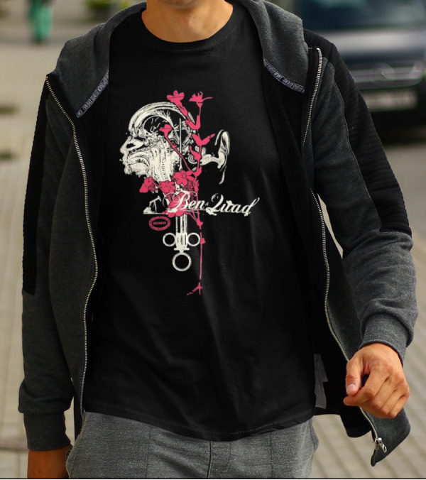 Purenoise Ben Quad Anatomy Circuit Roses Skull T-Shirt