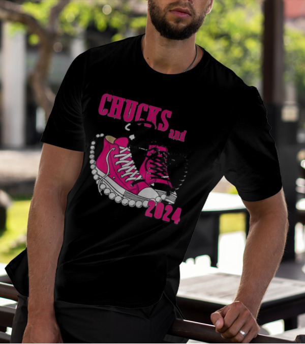 Chucks And Pearls Pink Sneakers T-Shirt