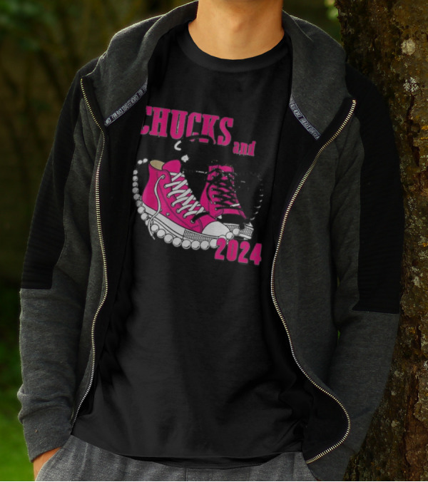 Chucks And Pearls Pink Sneakers T-Shirt