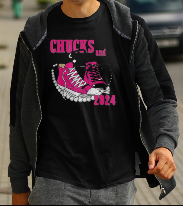 Chucks And Pearls Pink Sneakers T-Shirt