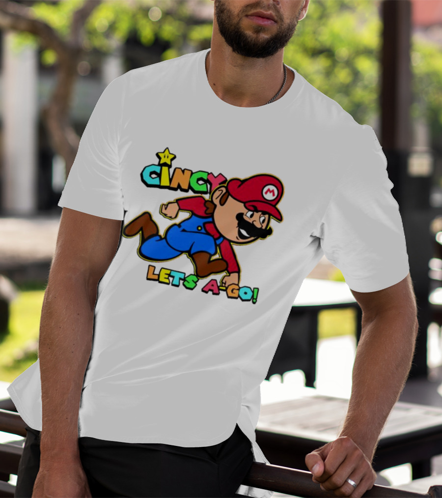 Cincy Let's A-Go Mr Mario Cincinnati T-Shirt