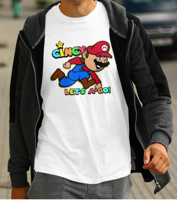 Cincy Let's A-Go Mr Mario Cincinnati T-Shirt