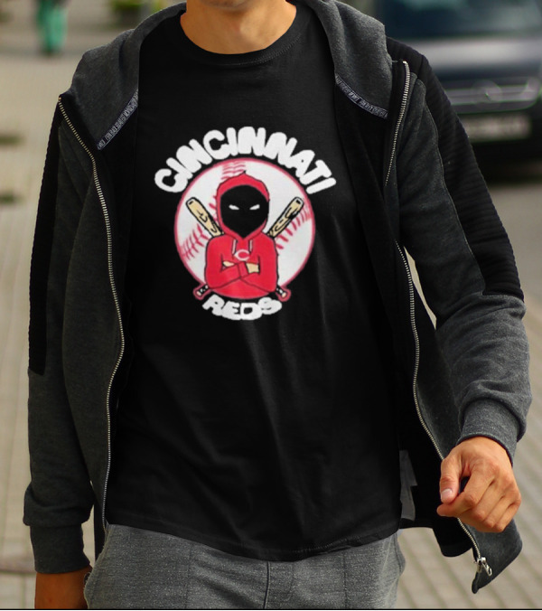 Cincinnati Reds Hoodie Baseball Mask With Crossed Bats T-Shirt