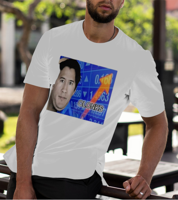 Cloak Oddly Specific Clonks Meme Face With Stock Market Arrow T-Shirt