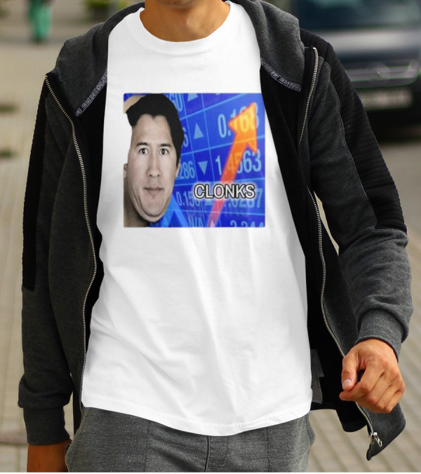 Cloak Oddly Specific Clonks Meme Face With Stock Market Arrow T-Shirt