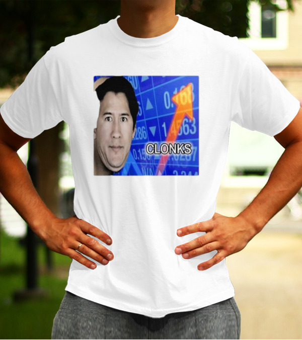 Cloak Oddly Specific Clonks Meme Face With Stock Market Arrow T-Shirt