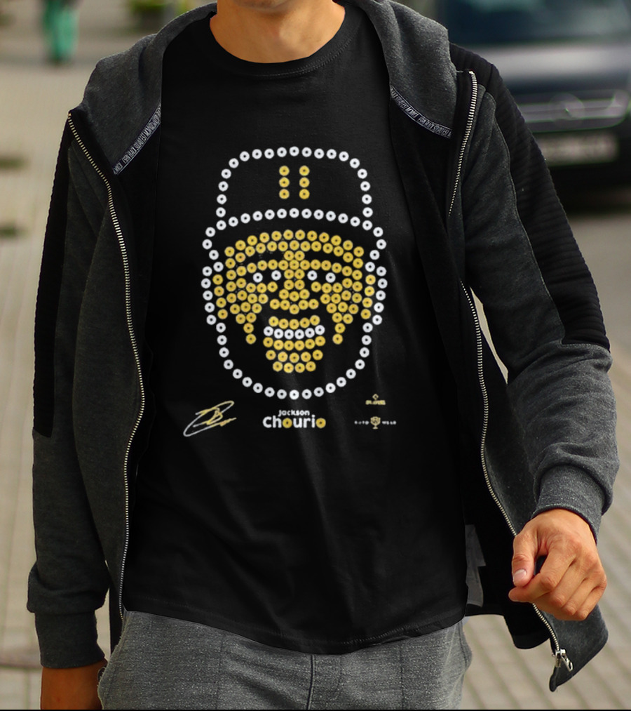Jackson Chourio Rotowear Pixel Art Baseball Face T-Shirt