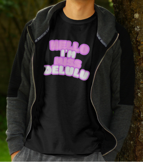 Flippa Hello I’m Miss Delulu Pastel Bubble Text T-Shirt