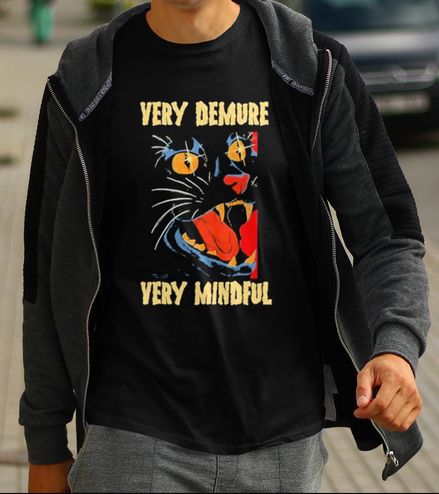 Very Demure Very Mindful Galactic Cat Face T-Shirt