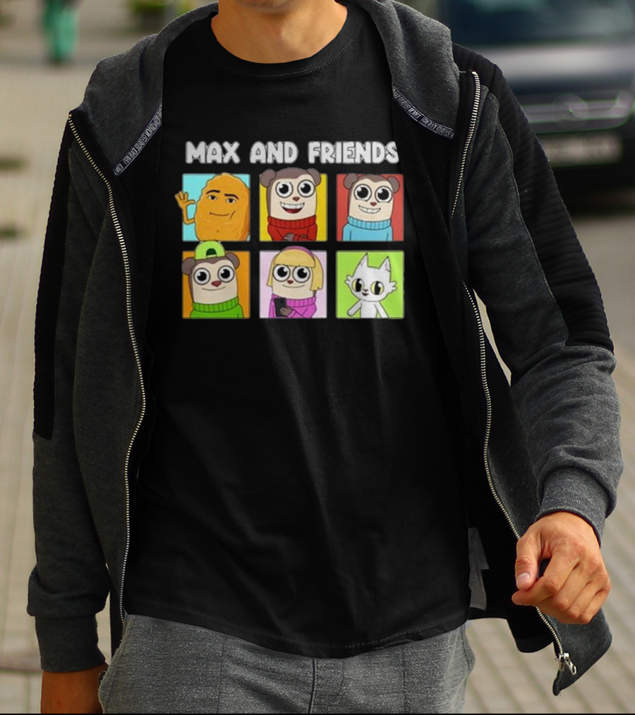Max And Friends Cartoon Characters Collection T-Shirt