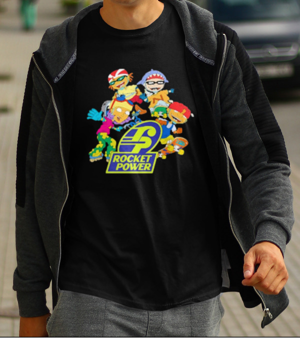 Rocket Power Cartoon Characters Action Scene T-Shirt