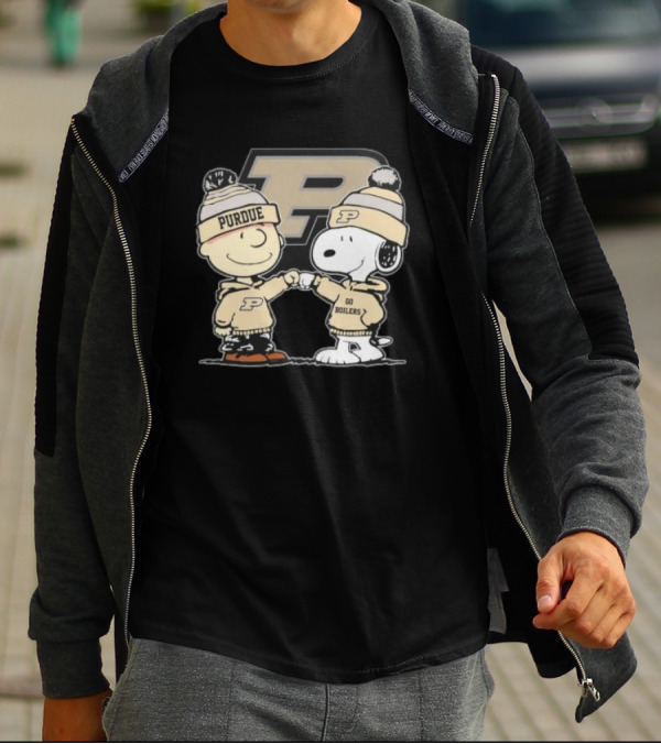 Charlie Brown Snoopy Purdue Boilermakers P Go Boilers T-Shirt