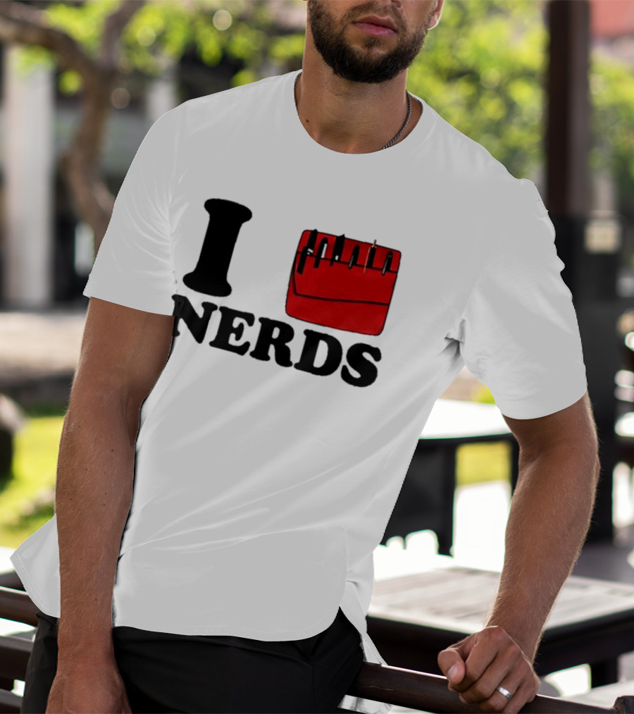 I Love Nerds Red Pocket T-Shirt