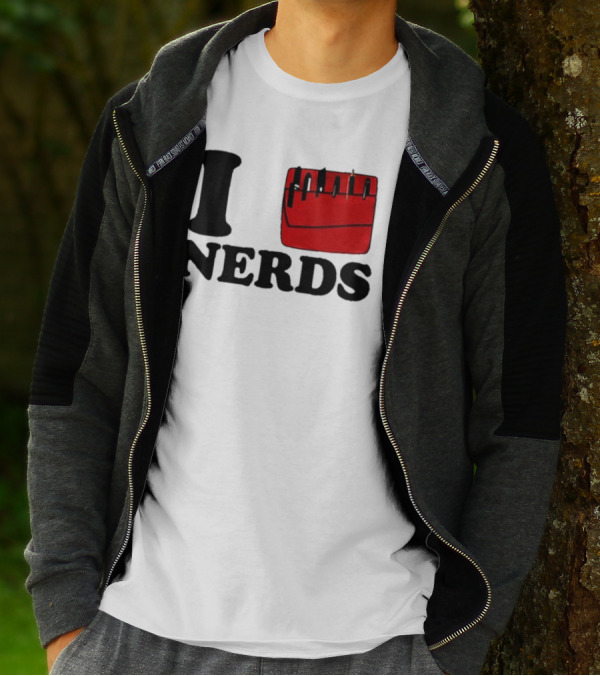 I Love Nerds Red Pocket T-Shirt