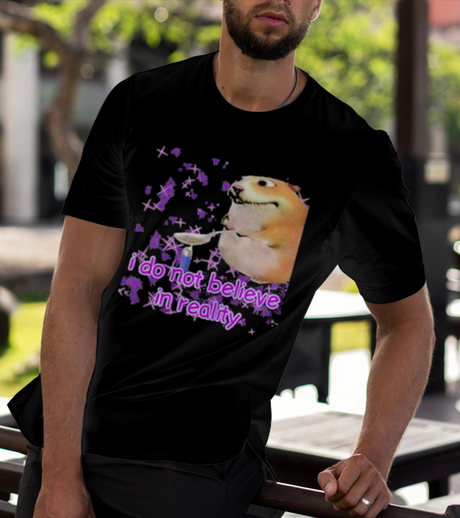 I Do Not Believe In Reality Doge Spoon Purple Stars T-Shirt