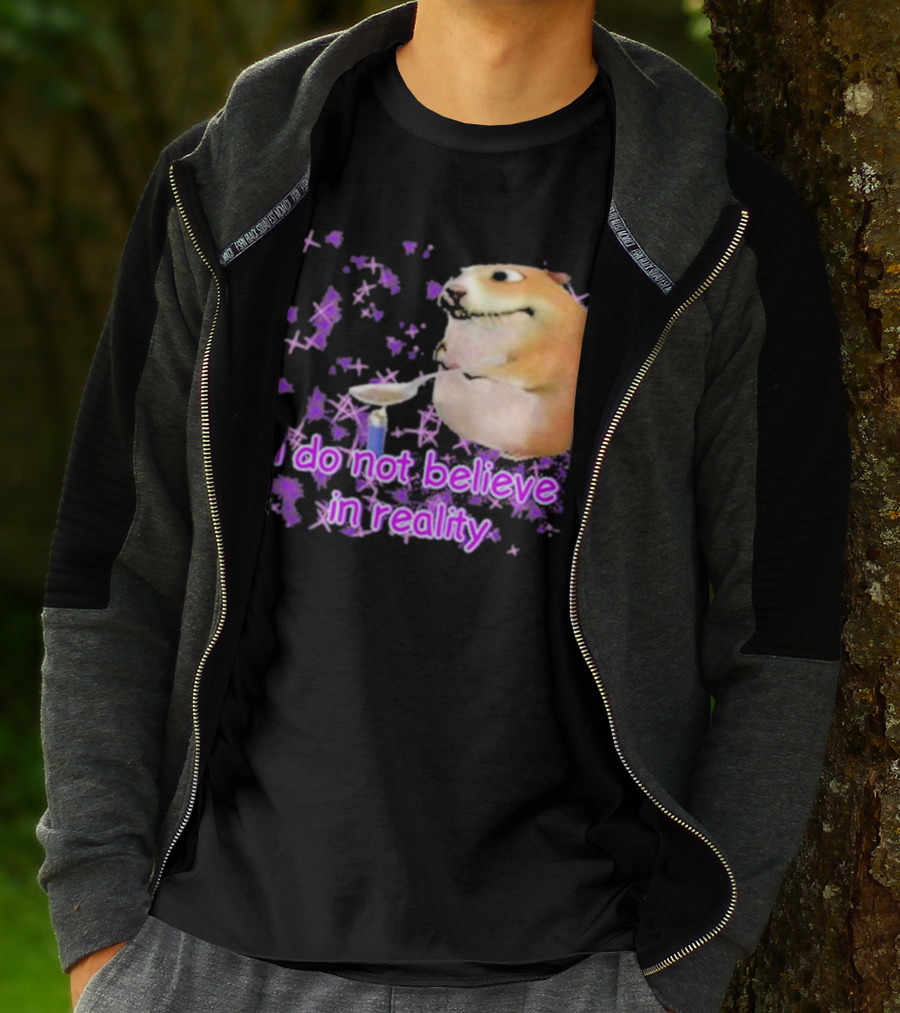 I Do Not Believe In Reality Doge Spoon Purple Stars T-Shirt