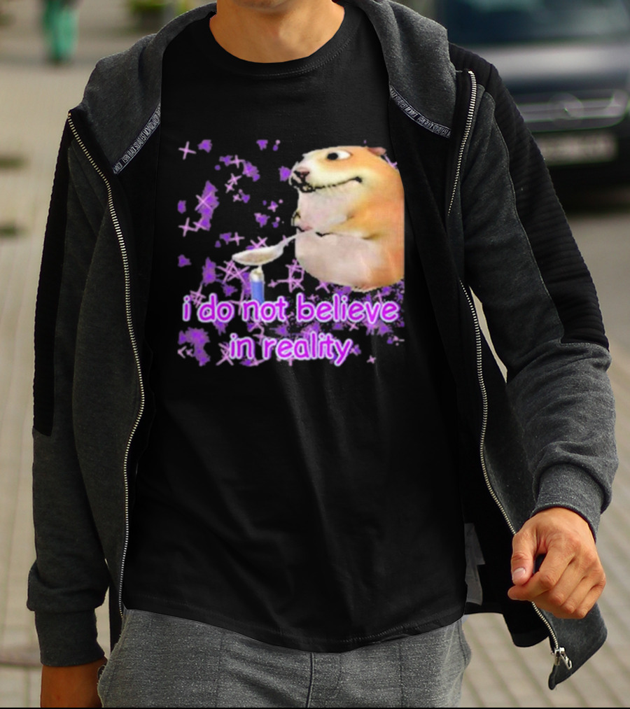I Do Not Believe In Reality Doge Spoon Purple Stars T-Shirt