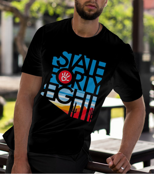 State Forty Eight Love Handprint Desert Sunset T-Shirt