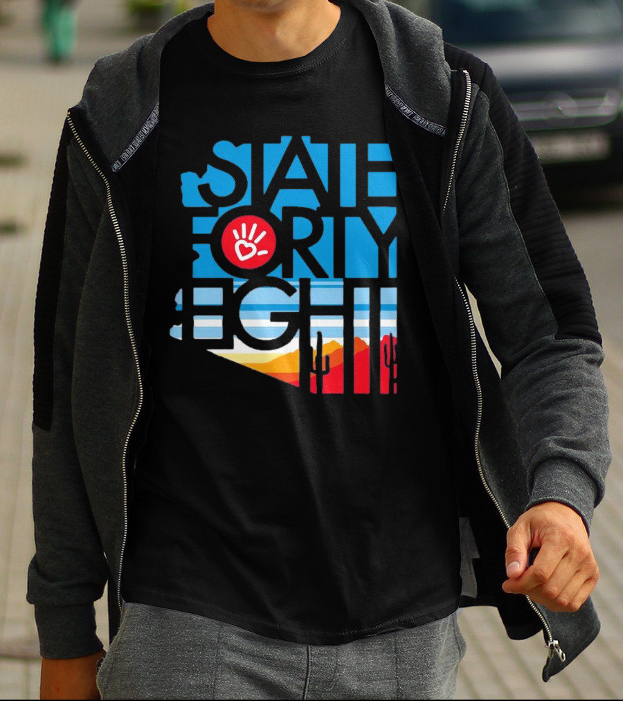 State Forty Eight Love Handprint Desert Sunset T-Shirt