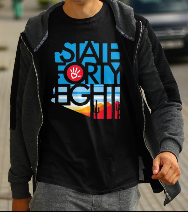 State Forty Eight Love Handprint Desert Sunset T-Shirt