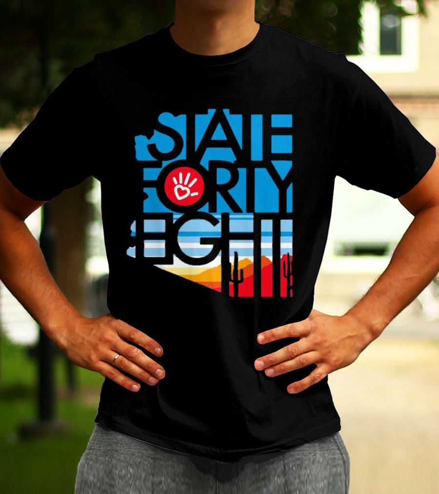 State Forty Eight Love Handprint Desert Sunset T-Shirt