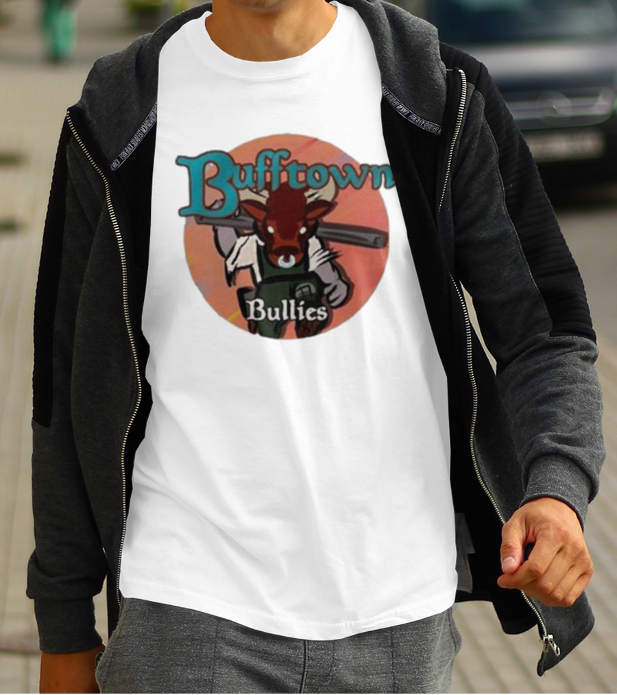 Bufftown Bullies Bull Character Holding Bat T-Shirt