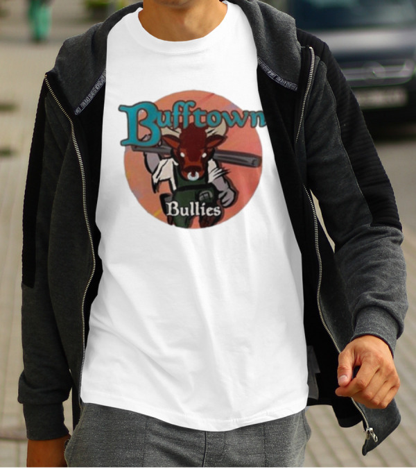 Bufftown Bullies Bull Character Holding Bat T-Shirt