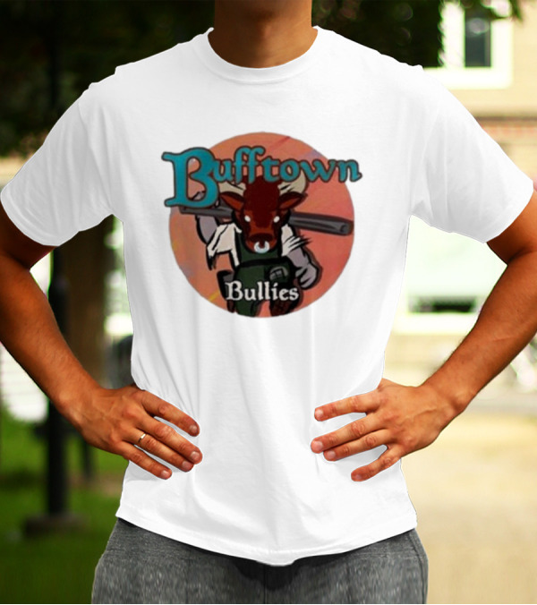 Bufftown Bullies Bull Character Holding Bat T-Shirt