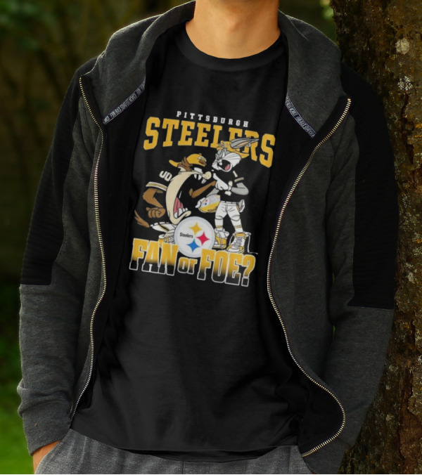 Pittsburgh Steelers Bugs Bunny Taz Fan Or Foe Showdown T-Shirt