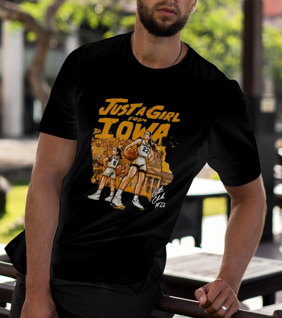 Just A Girl From Iowa Caitlin Clark 22 Play Like A Girl T-Shirt