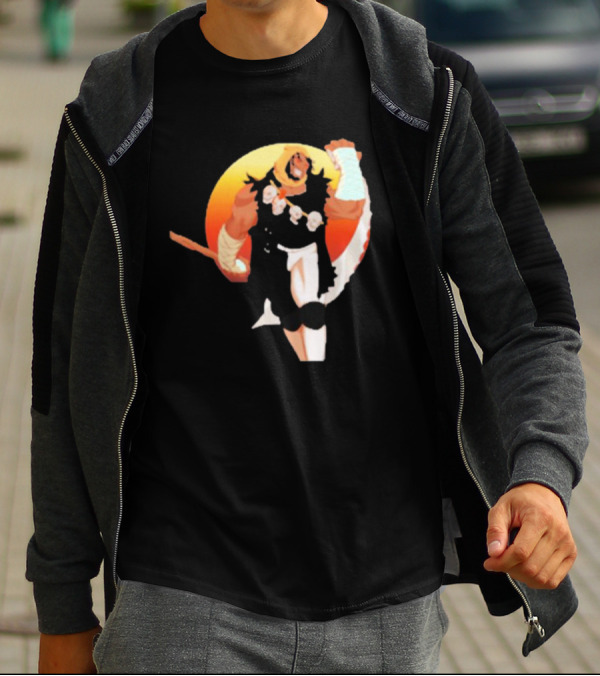 CALIFORNIA NIGHTMARE ISSUE #3 Fierce Warrior With Skulls And Sunset Background T-Shirt