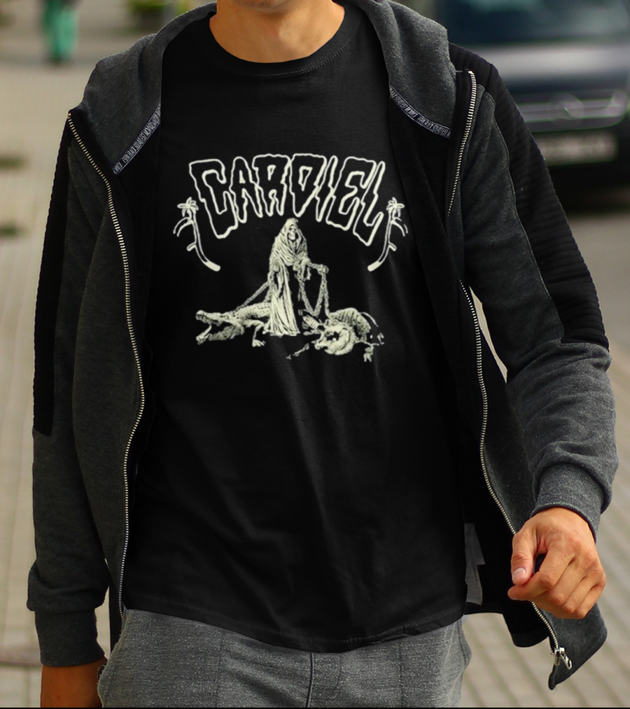 Cardiel Grim Reaper With Alligators And Skulls T-Shirt