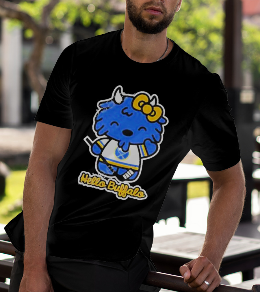 Hello Buffalo Hockey Carl Cordes Buffalo NY Artist T-Shirt