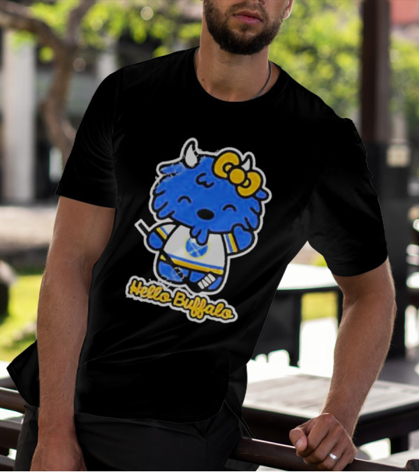 Hello Buffalo Hockey Carl Cordes Buffalo NY Artist T-Shirt