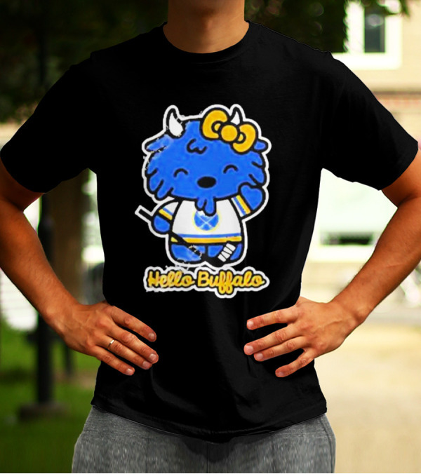 Hello Buffalo Hockey Carl Cordes Buffalo NY Artist T-Shirt