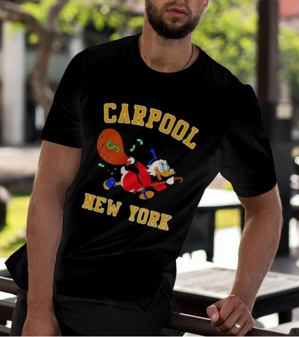 Carpool New York Scrooge McDuck Money Bag T-Shirt