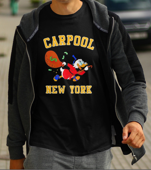Carpool New York Scrooge McDuck Money Bag T-Shirt