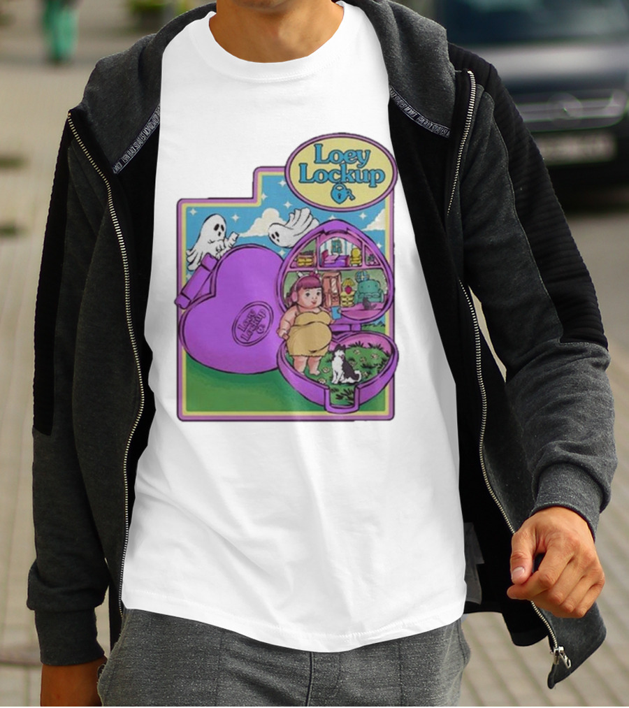 Loey Lane Loey Lockup Heart-Shaped Haunted Toy With Ghosts And Puppy T-Shirt