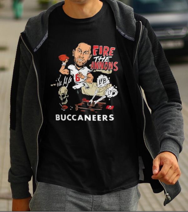 Fire The Cannons Buccaneers NFL Quarterback Caricature T-Shirt