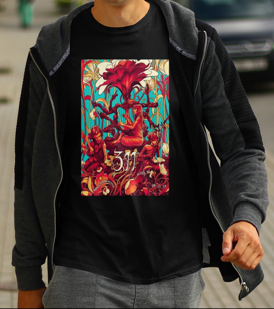 311 Moody Amphitheater Austin TX 08 21 24 Art Nouveau T-Shirt