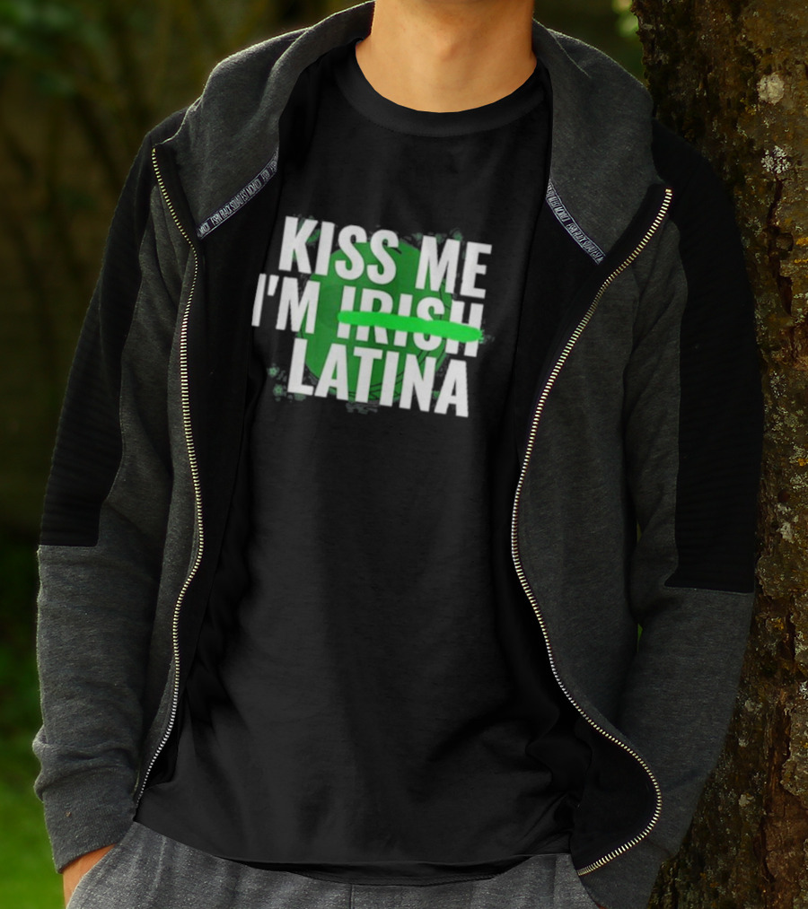 Kiss Me I'm Irish Latina Shamrock Baddie T-Shirt